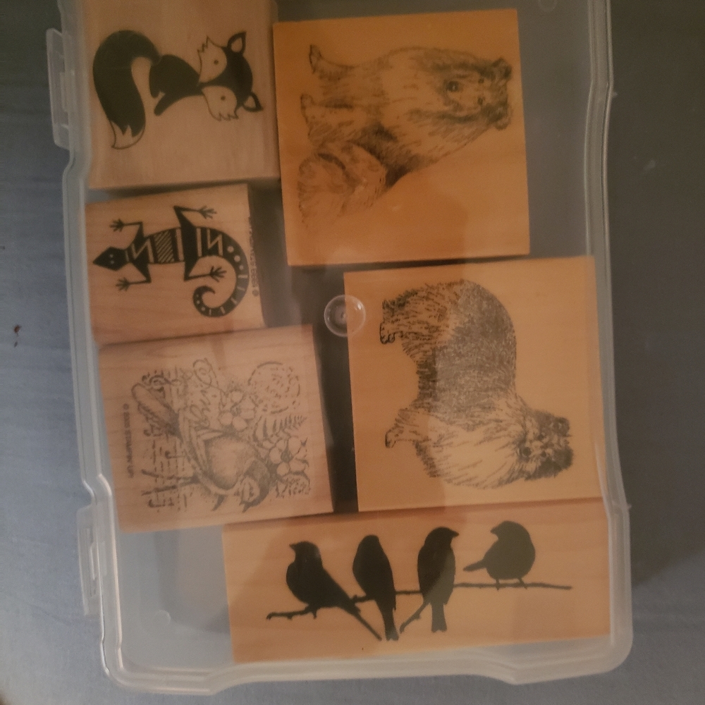 Assorted 6 stamps on wood